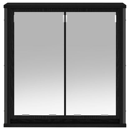 vidaXL Bathroom Wall Cabinet with Mirror Black Oak 60x21x60 cm