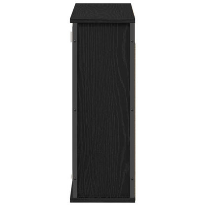 vidaXL Bathroom Wall Cabinet with Mirror Black Oak 60x21x60 cm