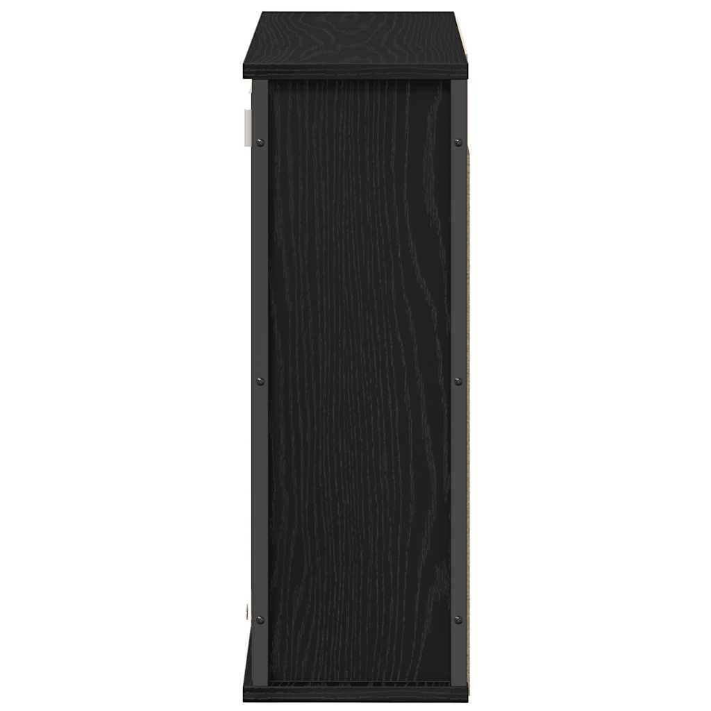 vidaXL Bathroom Wall Cabinet with Mirror Black Oak 60x21x60 cm