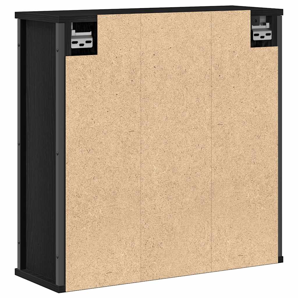 vidaXL Bathroom Wall Cabinet with Mirror Black Oak 60x21x60 cm