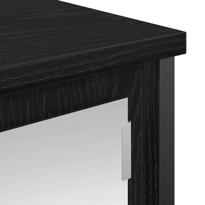 vidaXL Bathroom Wall Cabinet with Mirror Black Oak 60x21x60 cm