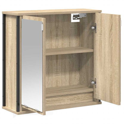vidaXL Bathroom Wall Cabinet with Mirror Sonoma Oak 60x21x60 cm