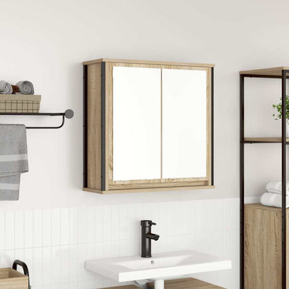 vidaXL Bathroom Wall Cabinet with Mirror Sonoma Oak 60x21x60 cm