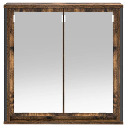 vidaXL Bathroom Wall Cabinet with Mirror Smoked Oak 60x21x60 cm