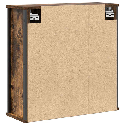 vidaXL Bathroom Wall Cabinet with Mirror Smoked Oak 60x21x60 cm
