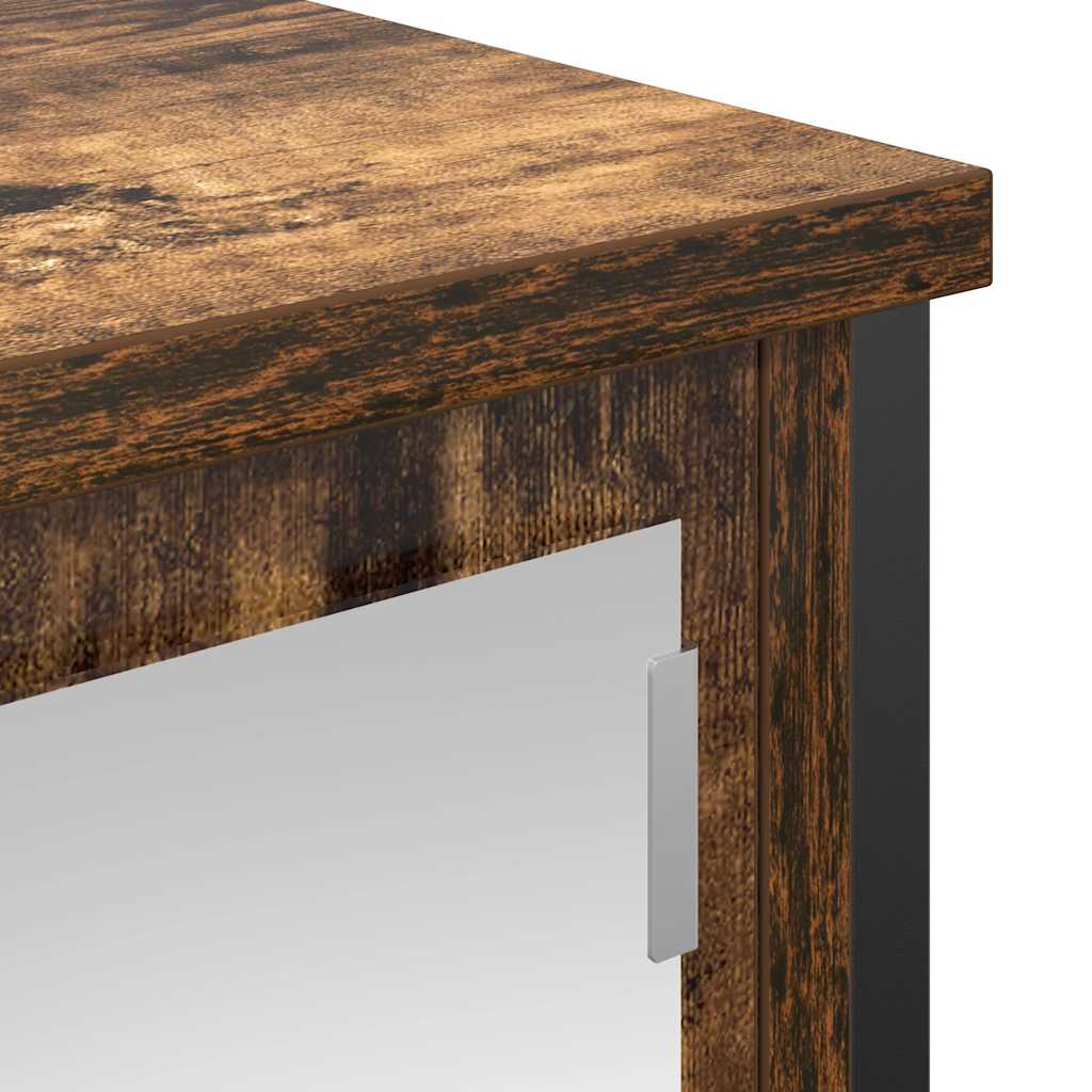 vidaXL Bathroom Wall Cabinet with Mirror Smoked Oak 60x21x60 cm