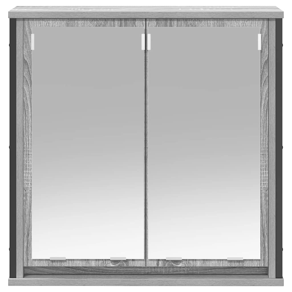 vidaXL Bathroom Wall Cabinet with Mirror Grey Sonoma 60x21x60 cm