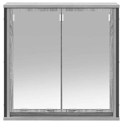 vidaXL Bathroom Wall Cabinet with Mirror Grey Sonoma 60x21x60 cm