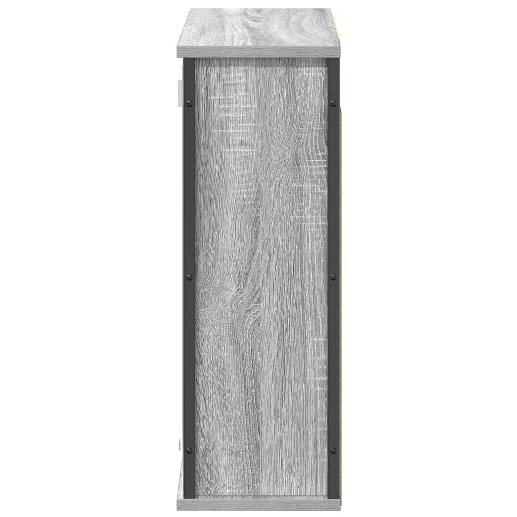 vidaXL Bathroom Wall Cabinet with Mirror Grey Sonoma 60x21x60 cm
