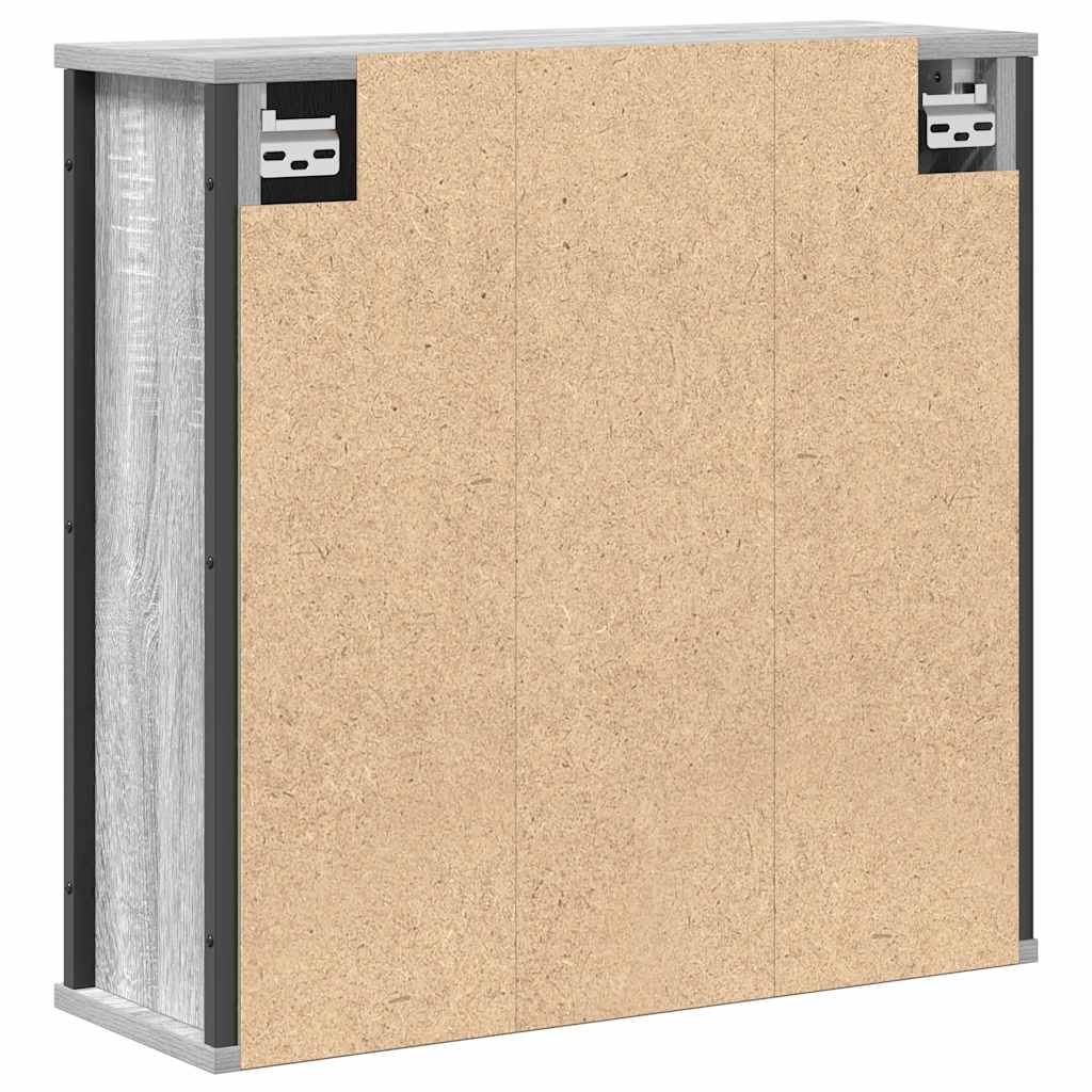 vidaXL Bathroom Wall Cabinet with Mirror Grey Sonoma 60x21x60 cm