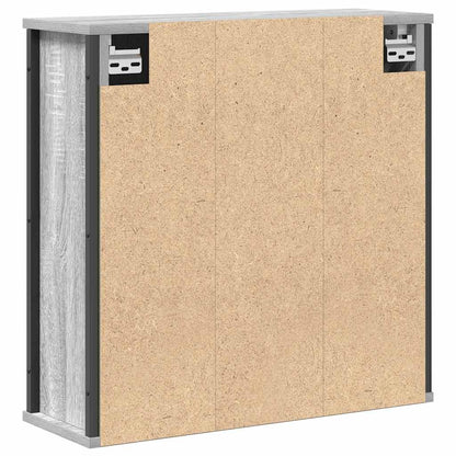 vidaXL Bathroom Wall Cabinet with Mirror Grey Sonoma 60x21x60 cm