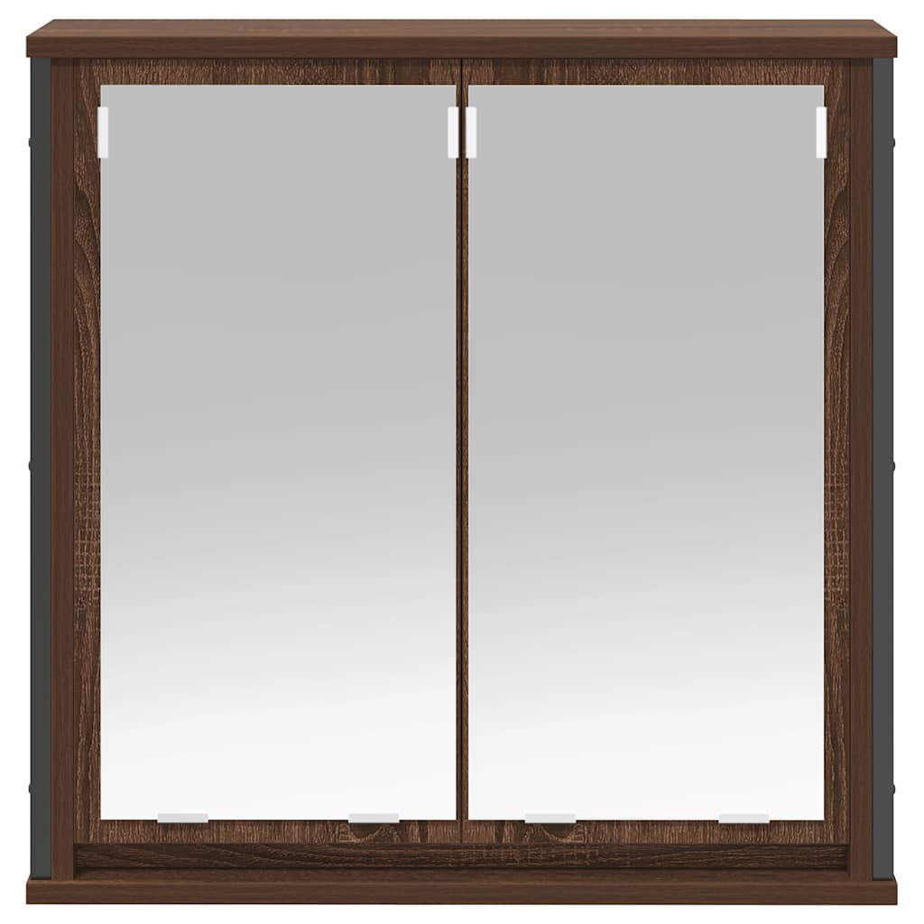 vidaXL Bathroom Wall Cabinet with Mirror Brown Oak 60x21x60 cm