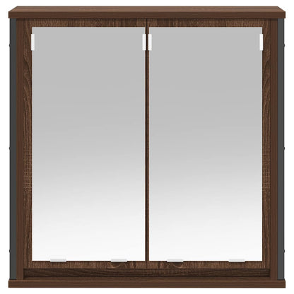 vidaXL Bathroom Wall Cabinet with Mirror Brown Oak 60x21x60 cm