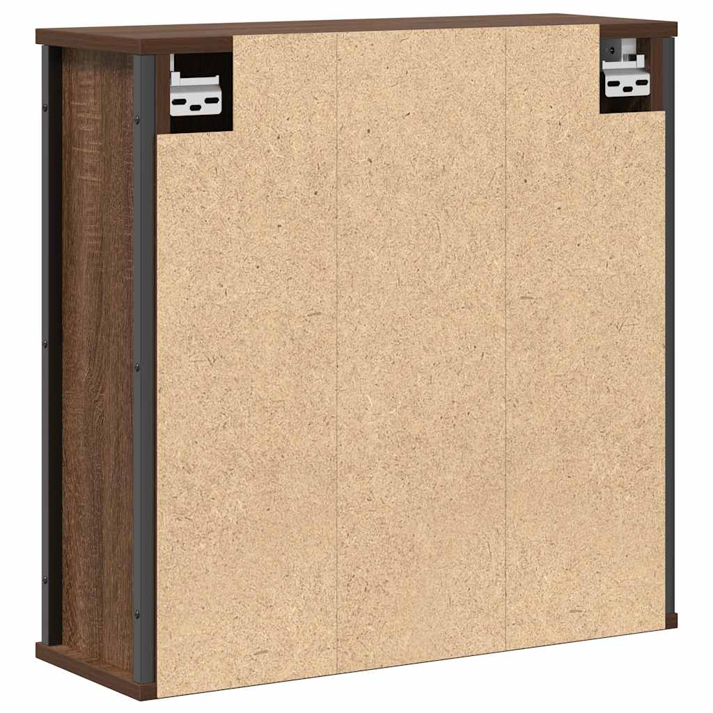 vidaXL Bathroom Wall Cabinet with Mirror Brown Oak 60x21x60 cm