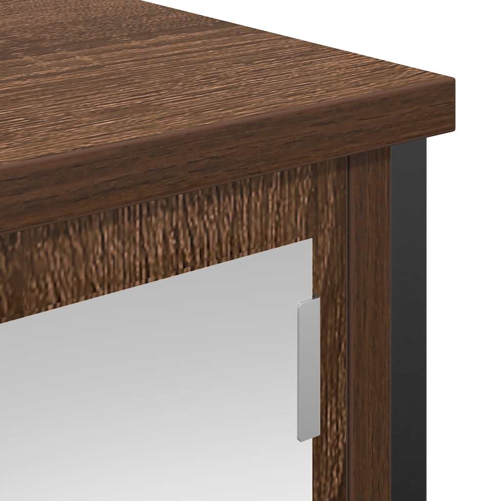 vidaXL Bathroom Wall Cabinet with Mirror Brown Oak 60x21x60 cm