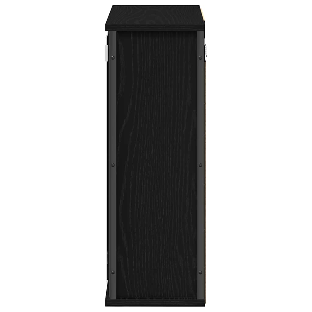 vidaXL Bathroom Wall Cabinet with Mirror Black Oak 50x21x60 cm