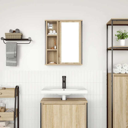 vidaXL Bathroom Wall Cabinet with Mirror Sonoma Oak 50x21x60 cm