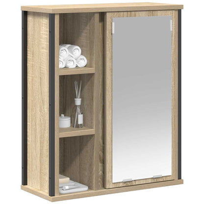 vidaXL Bathroom Wall Cabinet with Mirror Sonoma Oak 50x21x60 cm