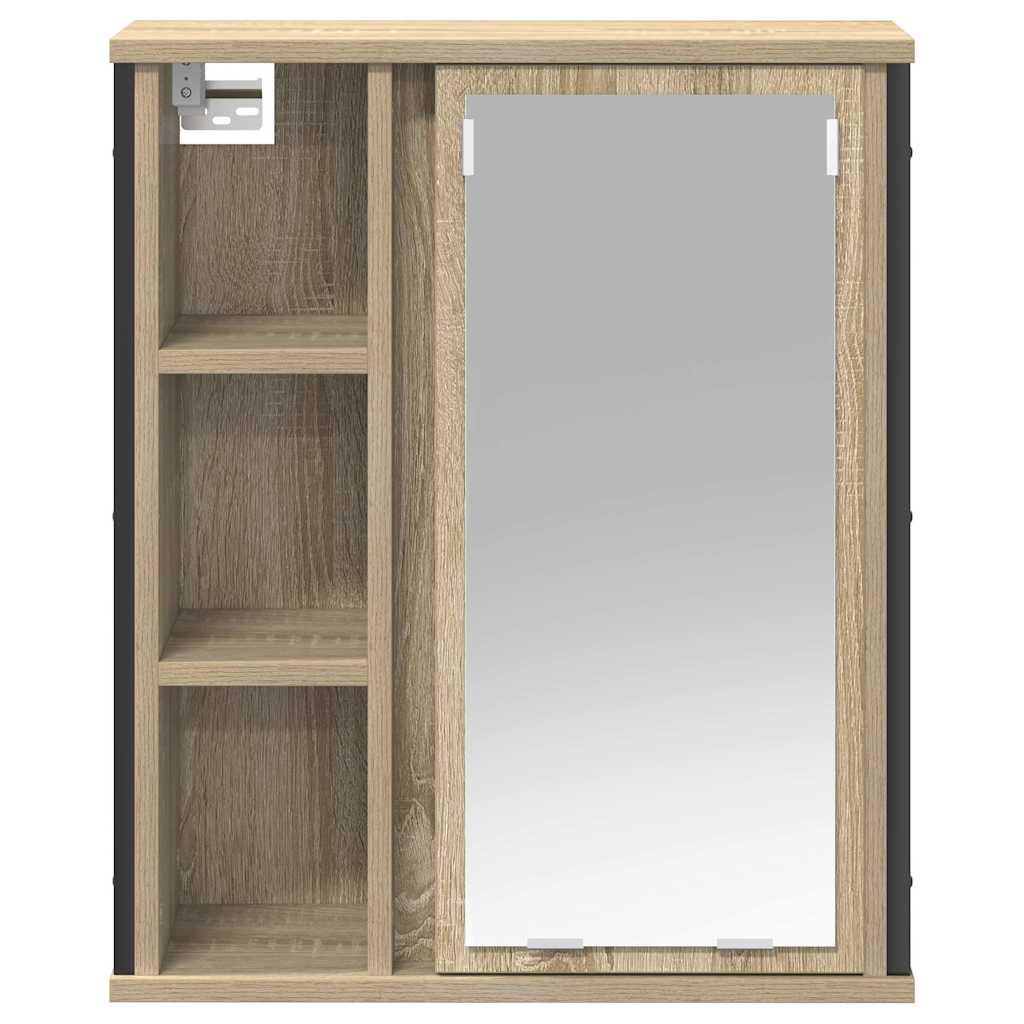 vidaXL Bathroom Wall Cabinet with Mirror Sonoma Oak 50x21x60 cm