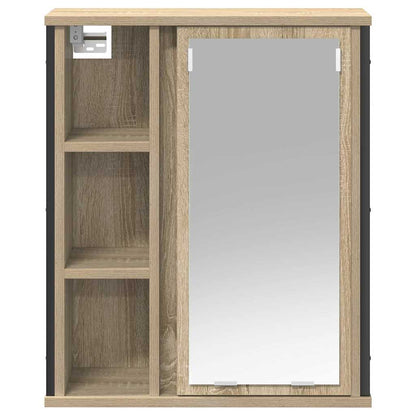 vidaXL Bathroom Wall Cabinet with Mirror Sonoma Oak 50x21x60 cm