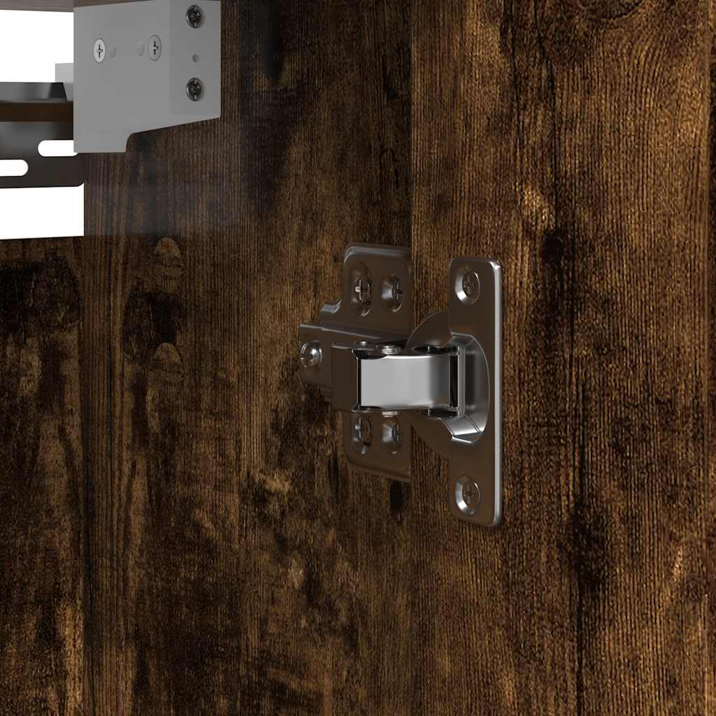 vidaXL Bathroom Wall Cabinet with Mirror Smoked Oak 50x21x60 cm