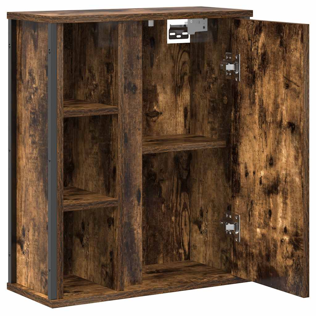 vidaXL Bathroom Wall Cabinet with Mirror Smoked Oak 50x21x60 cm