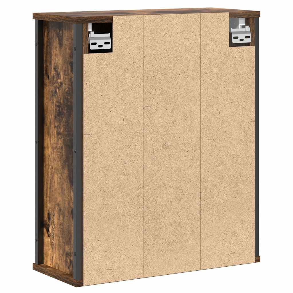vidaXL Bathroom Wall Cabinet with Mirror Smoked Oak 50x21x60 cm