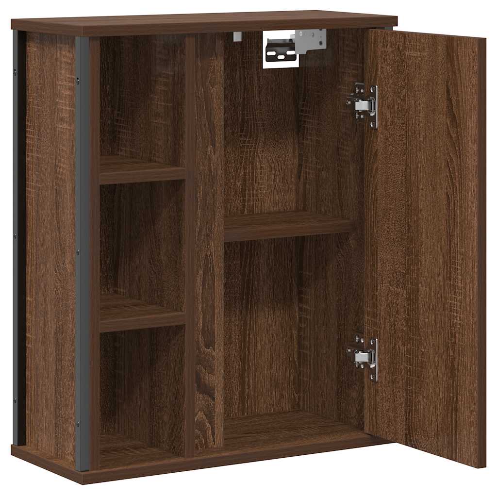 vidaXL Bathroom Wall Cabinet with Mirror Brown Oak 50x21x60 cm