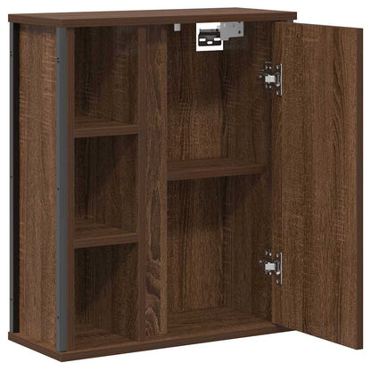 vidaXL Bathroom Wall Cabinet with Mirror Brown Oak 50x21x60 cm