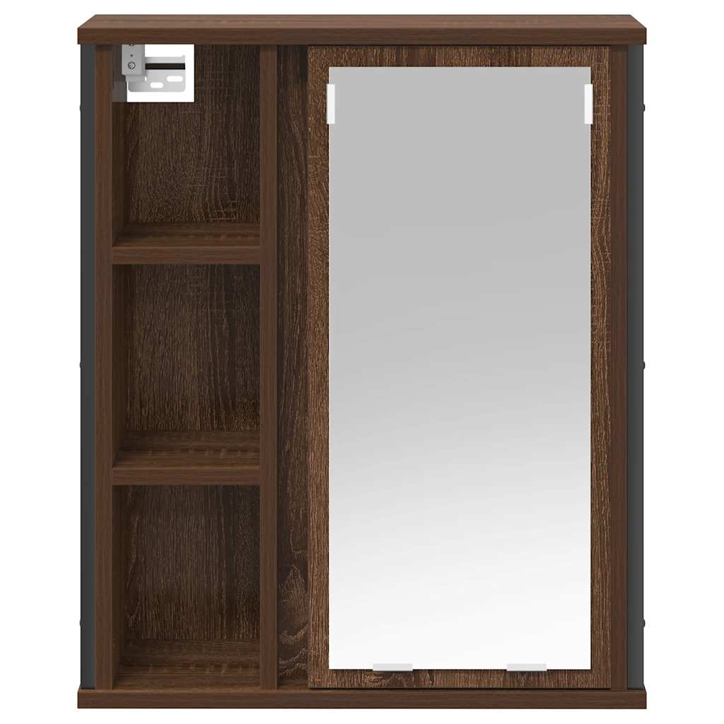 vidaXL Bathroom Wall Cabinet with Mirror Brown Oak 50x21x60 cm