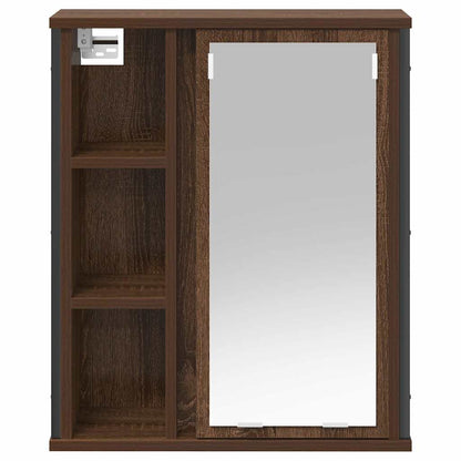 vidaXL Bathroom Wall Cabinet with Mirror Brown Oak 50x21x60 cm