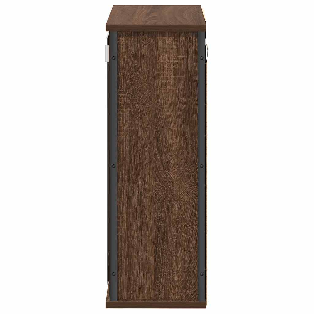 vidaXL Bathroom Wall Cabinet with Mirror Brown Oak 50x21x60 cm