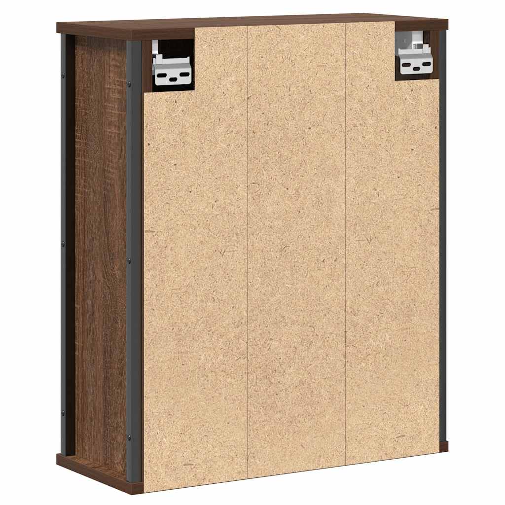 vidaXL Bathroom Wall Cabinet with Mirror Brown Oak 50x21x60 cm