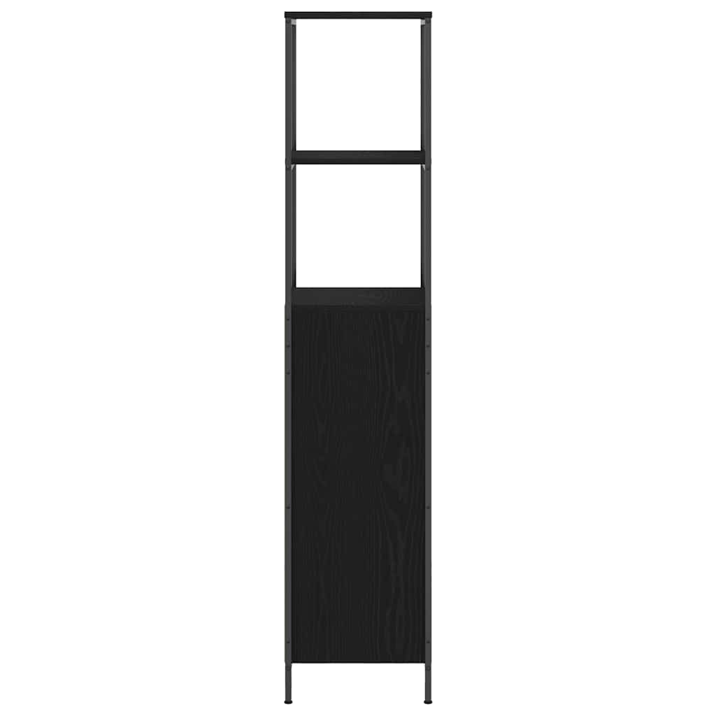 vidaXL Bathroom Cabinet with Shelves Black Oak 36x35x165 cm