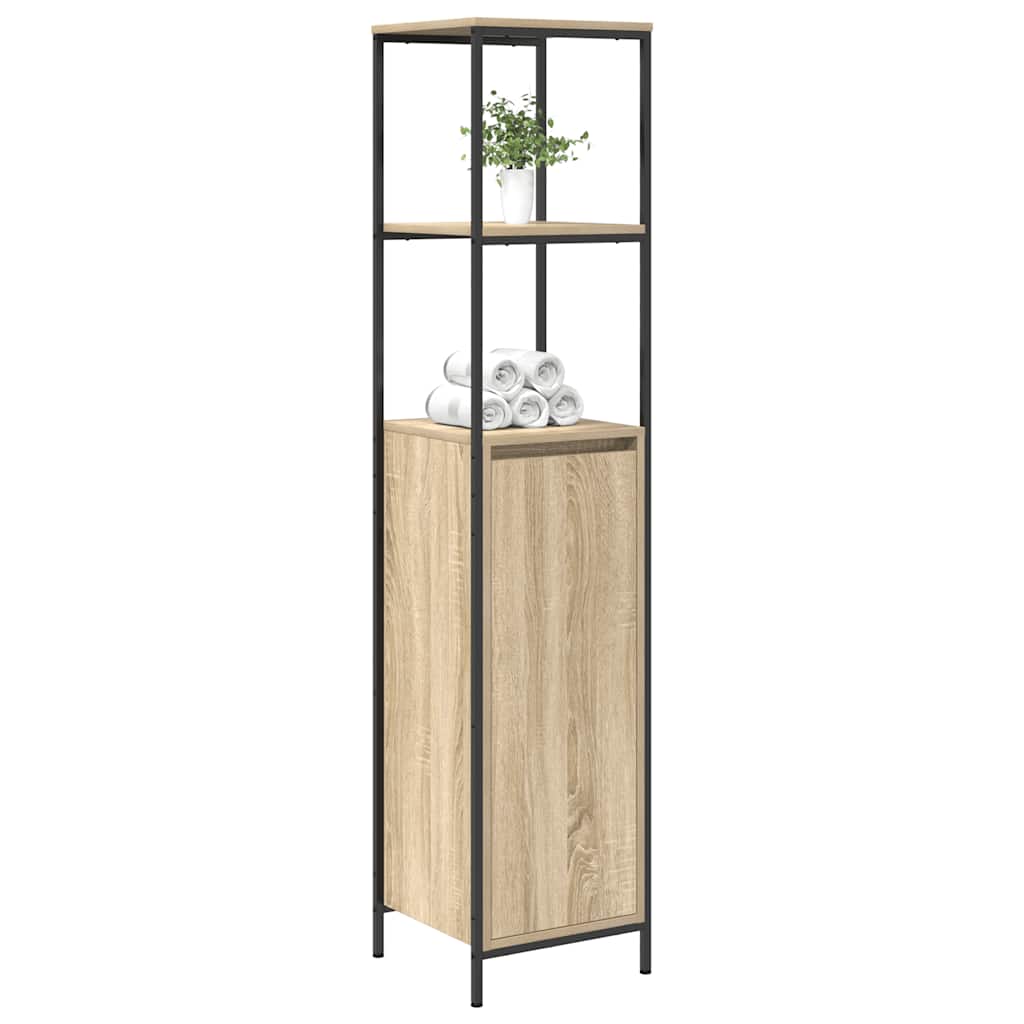 vidaXL Bathroom Cabinet with Shelves Sonoma Oak 36x35x165 cm