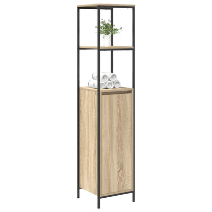 vidaXL Bathroom Cabinet with Shelves Sonoma Oak 36x35x165 cm