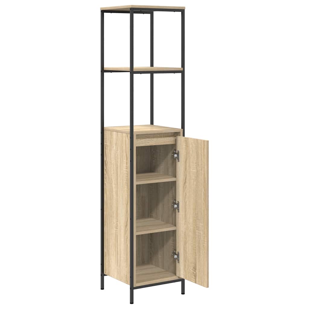 vidaXL Bathroom Cabinet with Shelves Sonoma Oak 36x35x165 cm