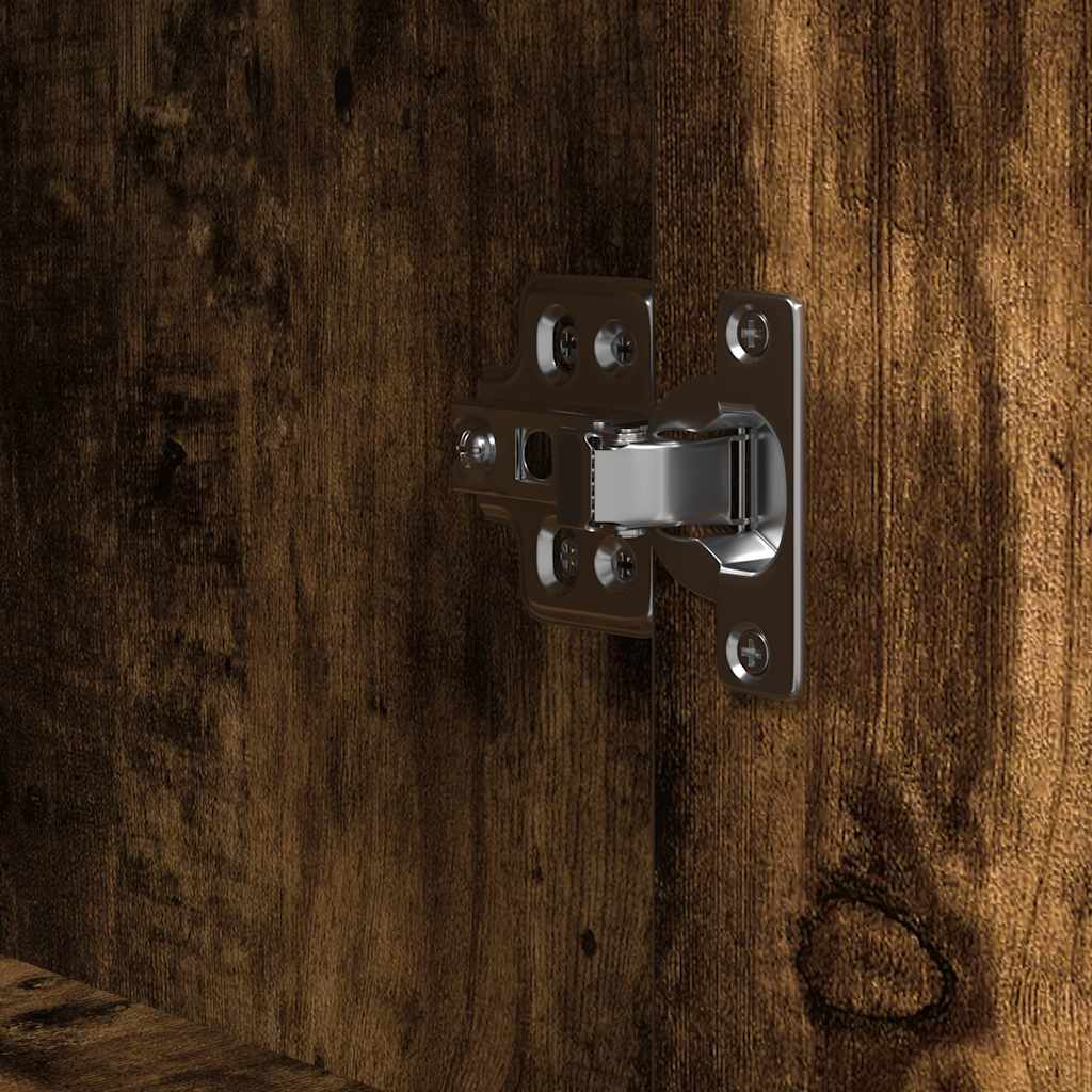 vidaXL Bathroom Cabinet with Shelves Smoked Oak 36x35x165 cm
