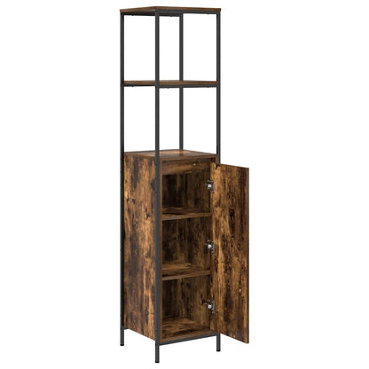 vidaXL Bathroom Cabinet with Shelves Smoked Oak 36x35x165 cm