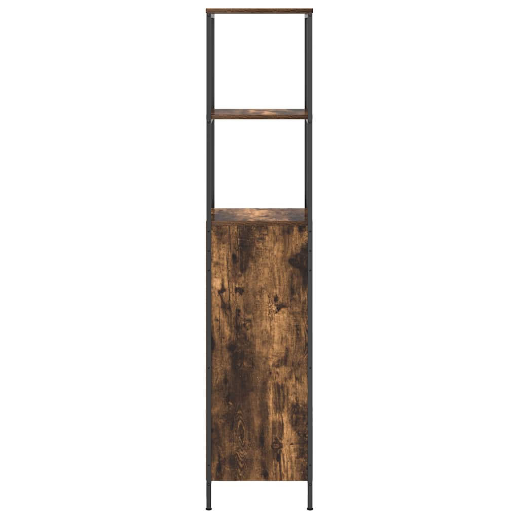 vidaXL Bathroom Cabinet with Shelves Smoked Oak 36x35x165 cm