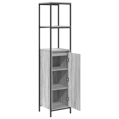 vidaXL Bathroom Cabinet with Shelves Grey Sonoma 36x35x165 cm