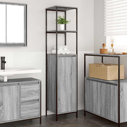 vidaXL Bathroom Cabinet with Shelves Grey Sonoma 36x35x165 cm