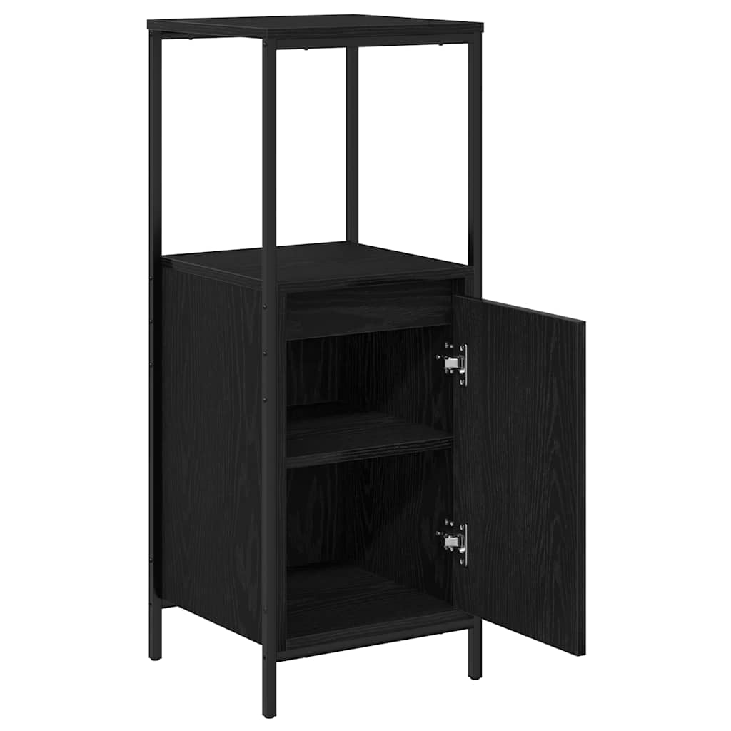 vidaXL Bathroom Cabinet with Shelves Black Oak 36x35x95 cm