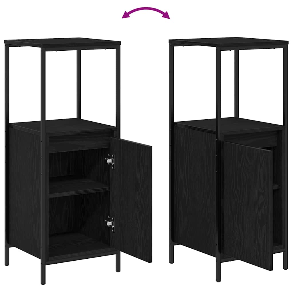 vidaXL Bathroom Cabinet with Shelves Black Oak 36x35x95 cm