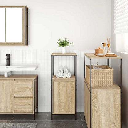 vidaXL Bathroom Cabinet with Shelves Sonoma Oak 36x35x95 cm