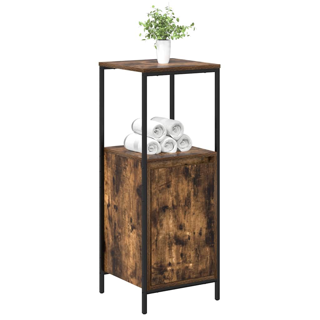 vidaXL Bathroom Cabinet with Shelves Smoked Oak 36x35x95 cm
