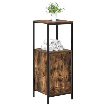 vidaXL Bathroom Cabinet with Shelves Smoked Oak 36x35x95 cm