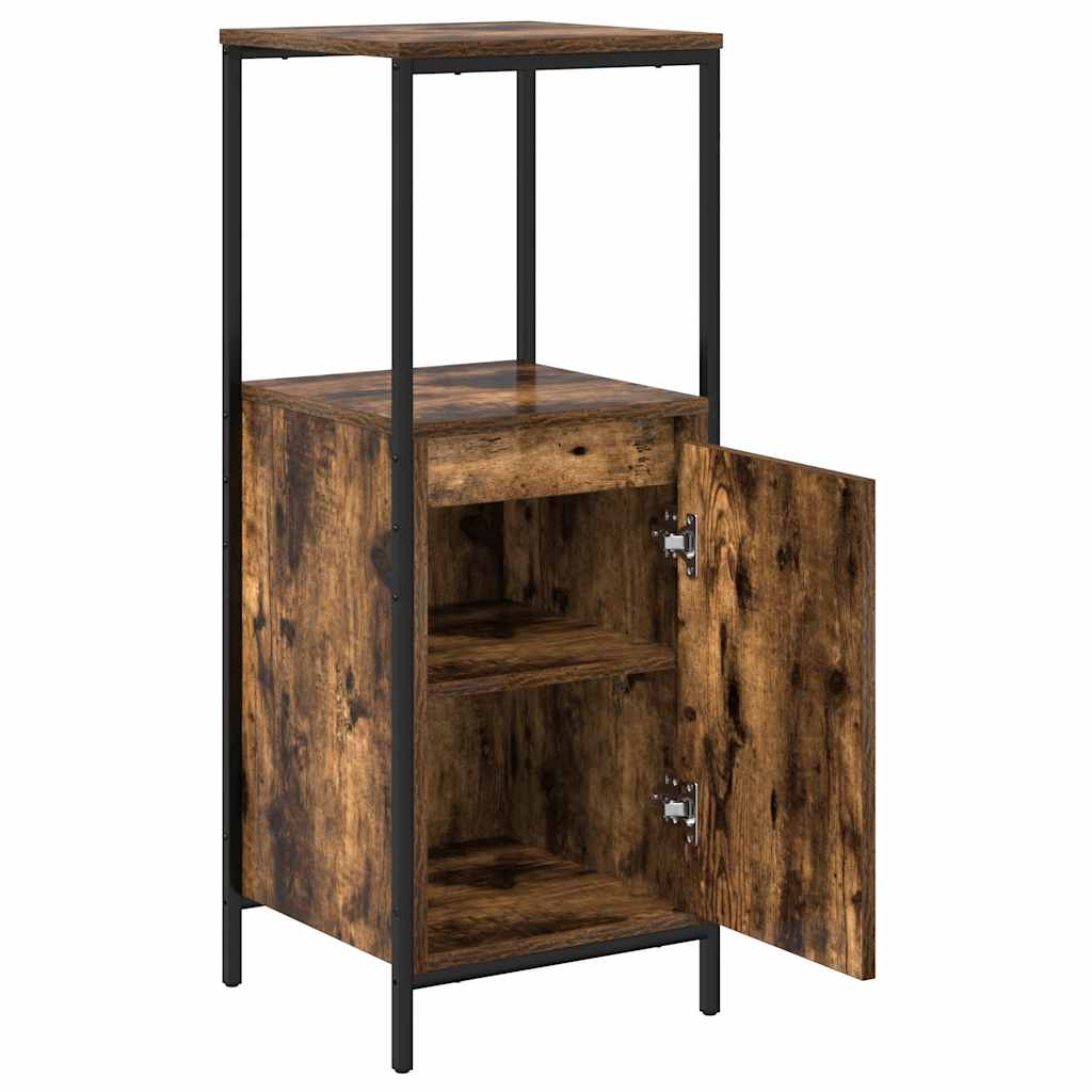 vidaXL Bathroom Cabinet with Shelves Smoked Oak 36x35x95 cm