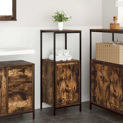 vidaXL Bathroom Cabinet with Shelves Smoked Oak 36x35x95 cm