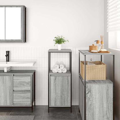 vidaXL Bathroom Cabinet with Shelves Grey Sonoma 36x35x95 cm